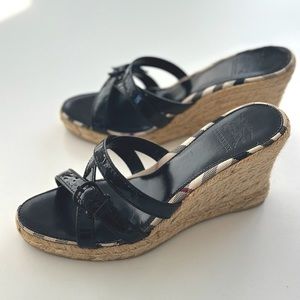 Burberry - Espadrilles - Patent Leather Sandals - Jute - Size 37